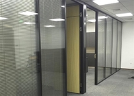 Pembatas Ruangan Aluminium Bingkai Kaca Tempered Kantor Dinding Partisi Tinggi