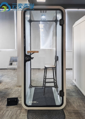 Kantor Single Seater Meeting Booth Dengan Meja Komputer Untuk Kerja Pribadi Pindah Silence Soundproof Booth Office Pod
