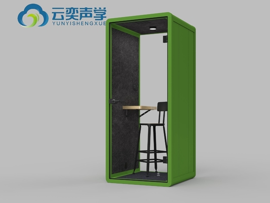 Kantor Single Seater Meeting Booth Dengan Meja Komputer Untuk Kerja Pribadi Pindah Silence Soundproof Booth Office Pod