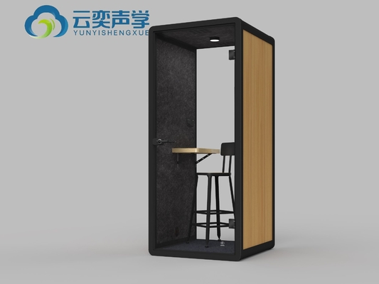 Kantor Single Seater Meeting Booth Dengan Meja Komputer Untuk Kerja Pribadi Pindah Silence Soundproof Booth Office Pod