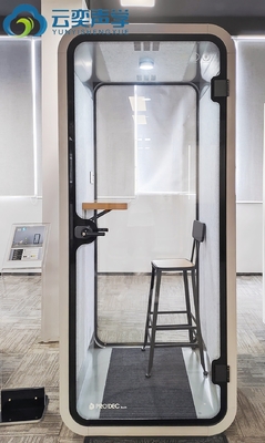 Kantor Single Seater Meeting Booth Dengan Meja Komputer Untuk Kerja Pribadi Pindah Silence Soundproof Booth Office Pod