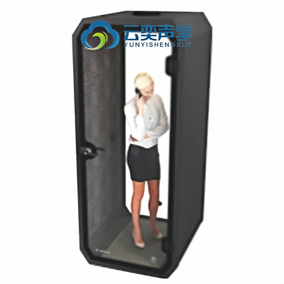 Kantor Single Seater Meeting Booth Dengan Meja Komputer Untuk Kerja Pribadi Pindah Silence Soundproof Booth Office Pod