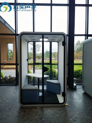 Meeting Pod Ukuran Menengah Untuk Konferensi Meeting Double Booth Dengan Sofa Meubel