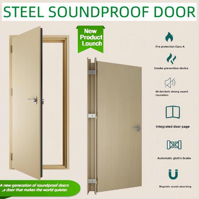 STC50dB Pintu Akustik 1 Jam Waktu Api Isolasi Kebisingan Pintu Desain Isolasi Suara Ruang Piano Pintu Kamar Drum Dor