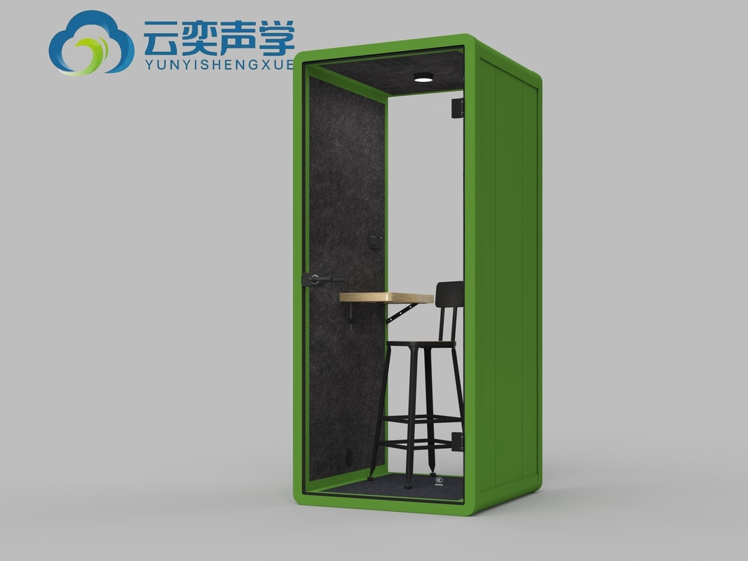 Kantor Single Seater Meeting Booth Dengan Meja Komputer Untuk Kerja Pribadi Pindah Silence Soundproof Booth Office Pod