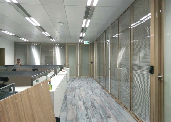 Partisi Aluminium Bingkai Dinding Kaca Partisi Kantor Kaca Kedap Suara