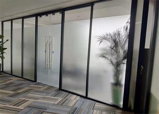 Pabrik Custom Office Room Divider Aluminium Frame Dinding Partisi Kaca Tunggal